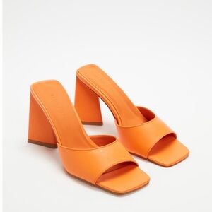 Billini Vibrant Orange Heeled Mules